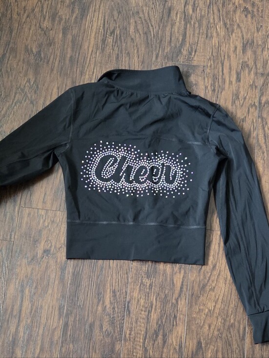 Cheer Athletics Jackets & Blazers - Cheer Embellished Black Cropped Jacket